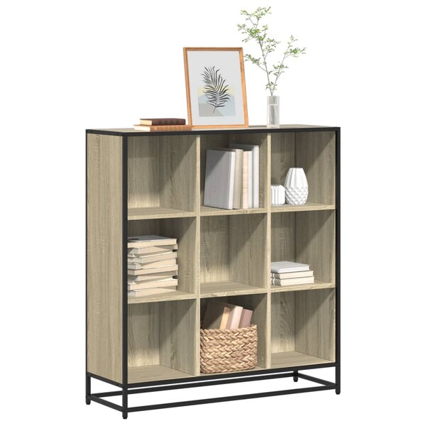 Boekenkast 97,5X33X107,5 Cm Bewerkt Hout En Metaal 97.5 x 33 x 107.5 cm Sonoma eiken