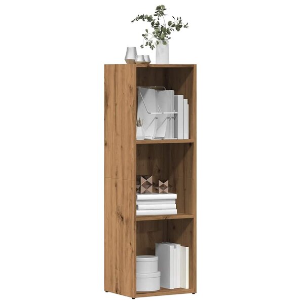 Boekenkast Bewerkt Hout Artisanaal Eikenkleur 36 x 30 x 114 cm artisanaal eikenkleurig