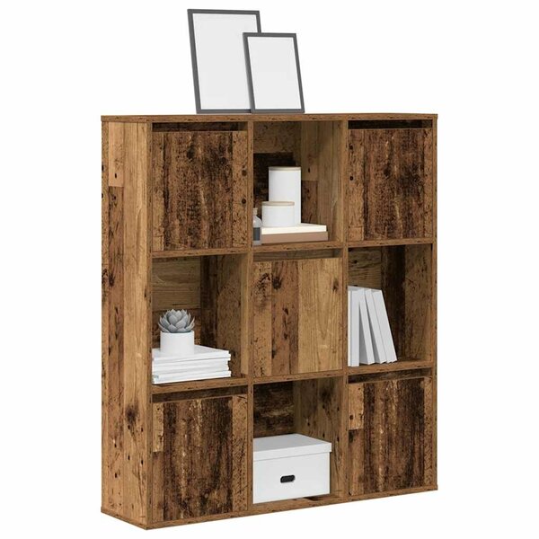 Boekenkast 89X24X101,5 Cm Bewerkt Hout Kleurig Oud Hout 89 cm 101.5 cm