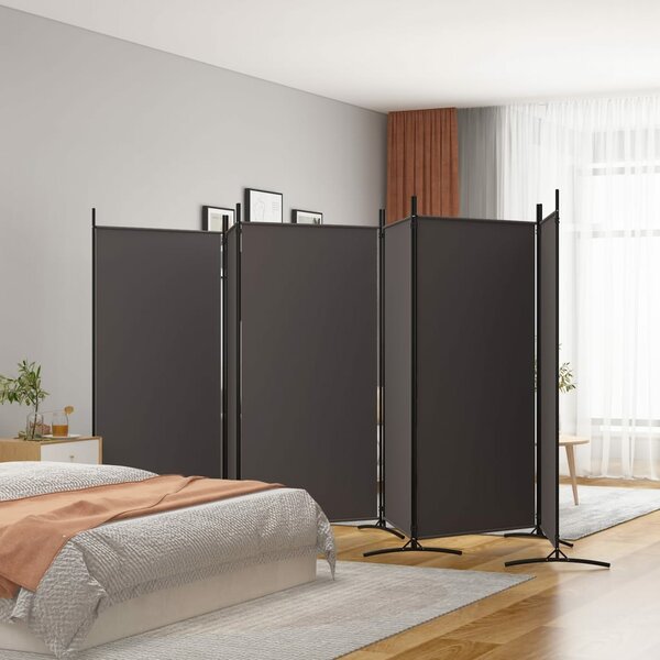 Kamerscherm met 6 panelen 520x180 cm stof bruin