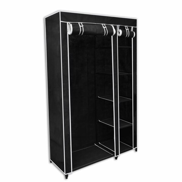 Kledingkast opvouwbaar 110x45x175 cm zwart