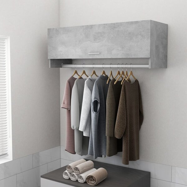 Kledingkast 100X32,5X35 Cm Bewerkt Hout 100 x 32.5 x 35 cm Betongrijs
