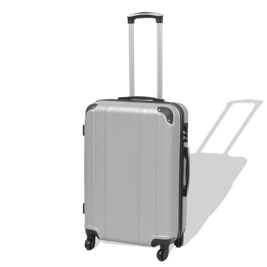 Harde Rolkoffer Set 4-Dlg Zilver