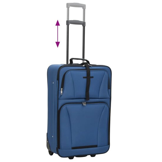 5-Delige Kofferset Stof Blauw