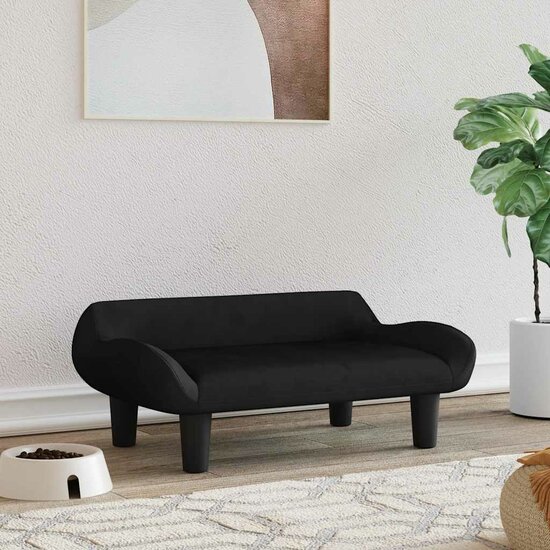 Hondenmand 70X40X24 Cm Zwart Fluweel