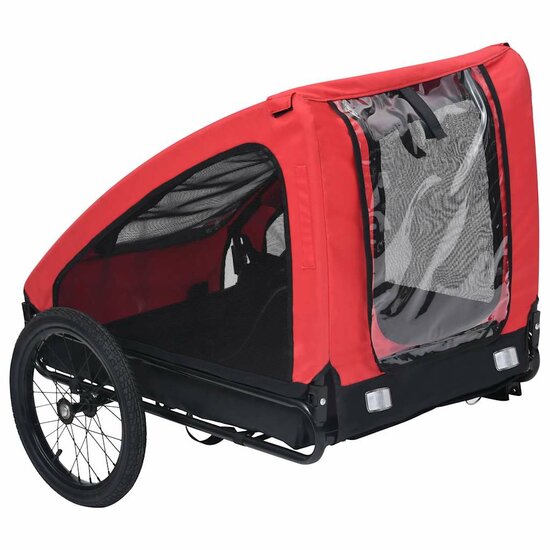Hondenfietstrailer Rood en zwart