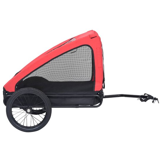 Hondenfietstrailer Rood en zwart