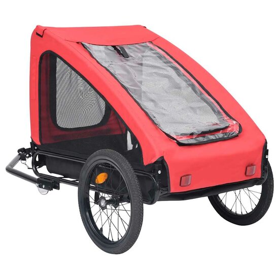 Hondenfietstrailer Rood en zwart