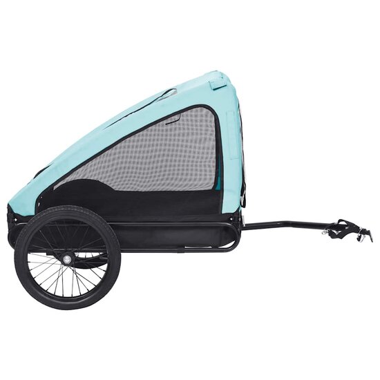 Hondenfietstrailer Blauw en zwart