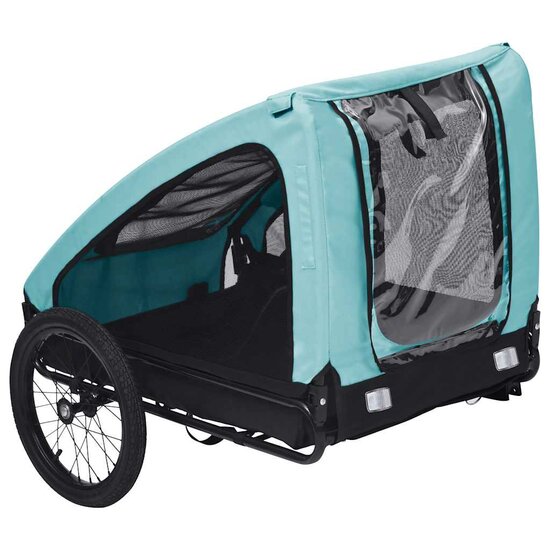 Hondenfietstrailer Blauw en zwart