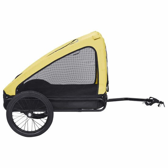 Hondenfietstrailer Geel en zwart