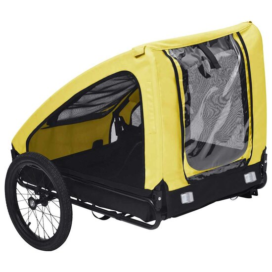 Hondenfietstrailer Geel en zwart