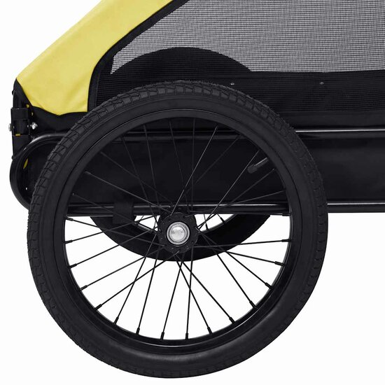 Hondenfietstrailer Geel en zwart