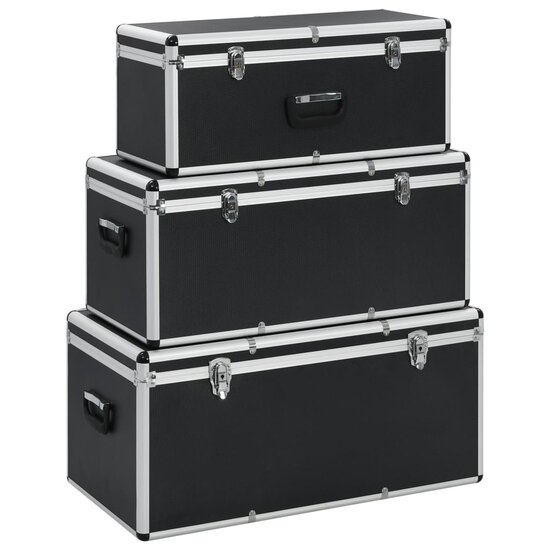 Opbergkoffers Aluminium Zwart