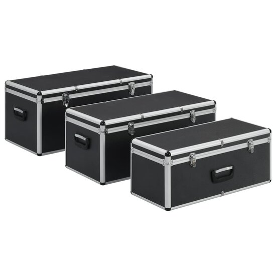 Opbergkoffers Aluminium Zwart