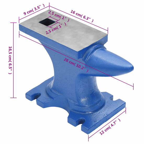 Aambeeld 10,9 Kg Gietijzer Blauw