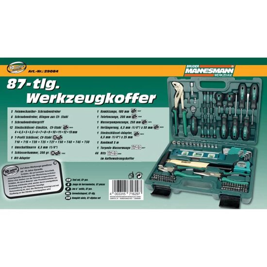 Br&uuml;der Mannesmann Gereedschapset 86-Delig 29084