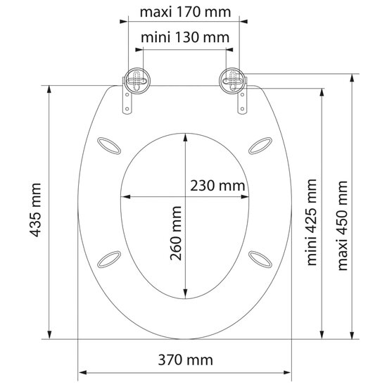 Sch&uuml;tte Toiletbril Grey Steel Mdf