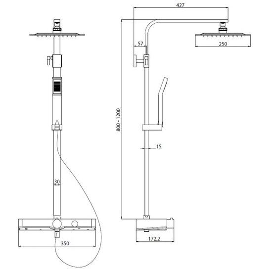 Sch&uuml;tte Douchesysteem Ocean Thermostatisch Bruin