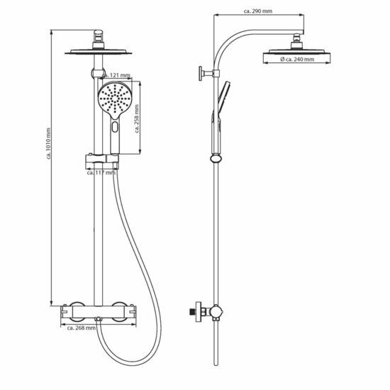 Sch&uuml;tte Regendoucheset Madura Fresh Matzwart