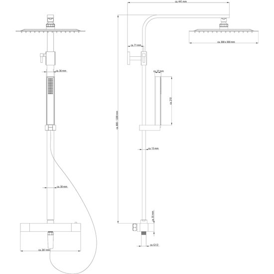 Sch&uuml;tte Douchesysteem Sumba Dubbel Thermostatisch