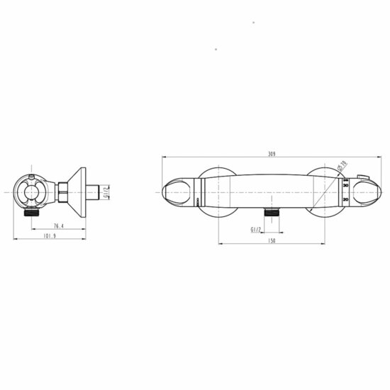 Sch&uuml;tte Douchemengkraan Thermostatisch Supra Chroomkleurig