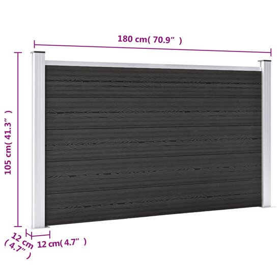 Schutting 180X105 Cm Hkc Grijs