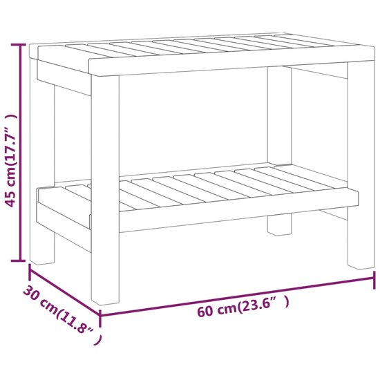 Badkamertafel 60X30X45 Cm Massief Teakhout