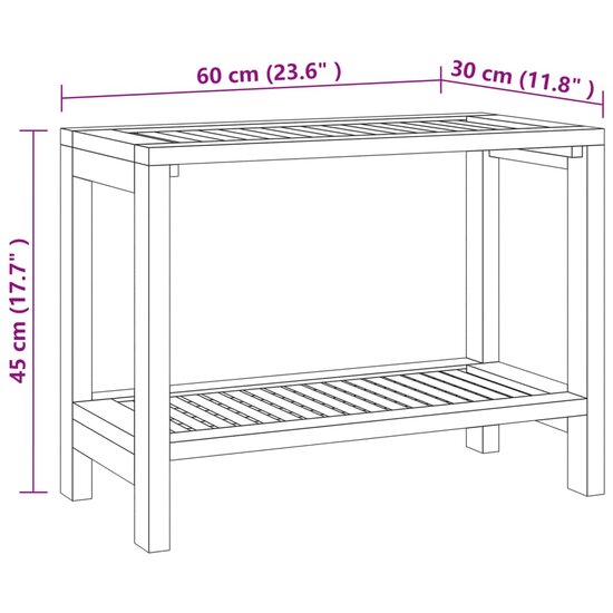 Badkamertafel 60X30X45 Cm Massief Teakhout