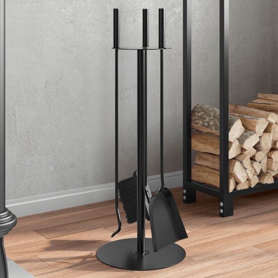 4-Delige Haardset 22X59 Cm Staal