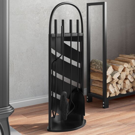 5-Delige Haardset 23X15X66 Cm Staal