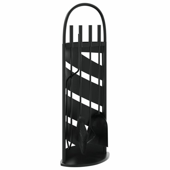 5-Delige Haardset 23X15X66 Cm Staal
