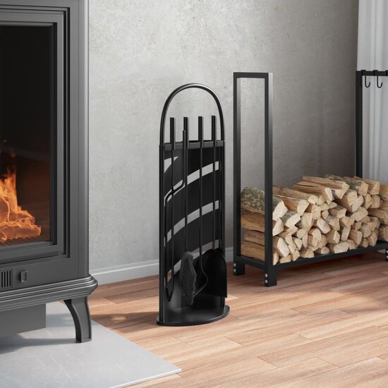 5-Delige Haardset 23X15X66 Cm Staal