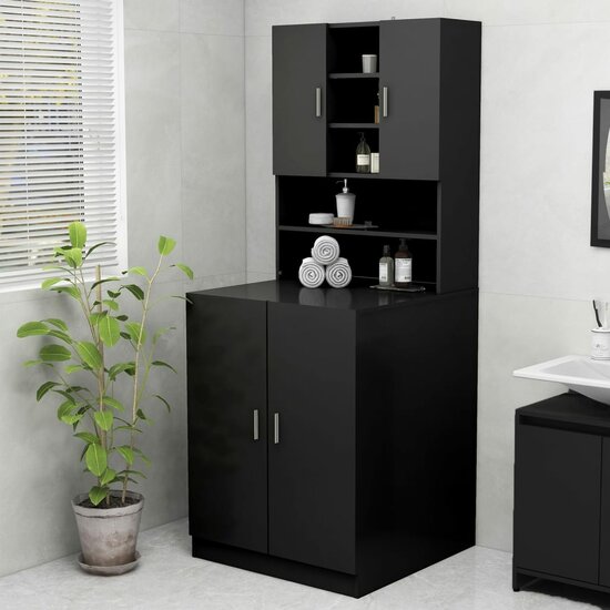 Wasmachinekast 70,5X25,5X90 Cm Zwart