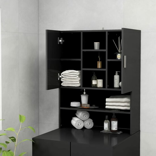 Wasmachinekast 70,5X25,5X90 Cm Zwart