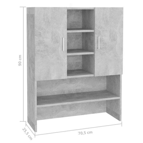 Wasmachinekast 70,5X25,5X90 Cm Betongrijs