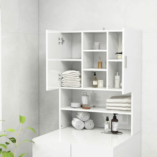 Wasmachinekast 70,5X25,5X90 Cm Hoogglans wit