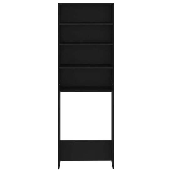 Wasmachinekast 64x24x190 cm zwart