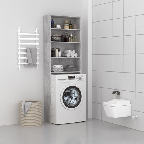 Wasmachinekast 64X24X190 Cm Betongrijs