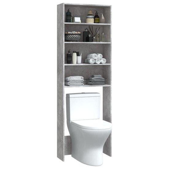 Wasmachinekast 64X24X190 Cm Betongrijs