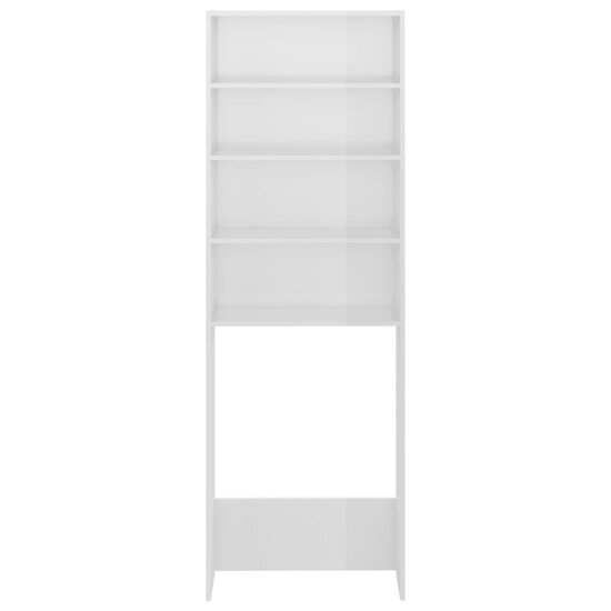Wasmachinekast 64x24x190 cm hoogglans wit