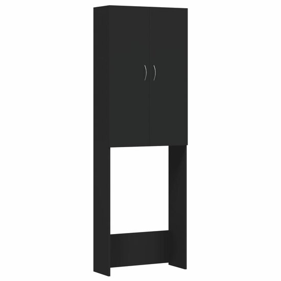 Wasmachinekast 64X25,5X190 Cm Zwart