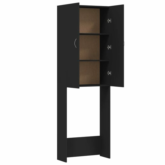 Wasmachinekast 64X25,5X190 Cm Zwart