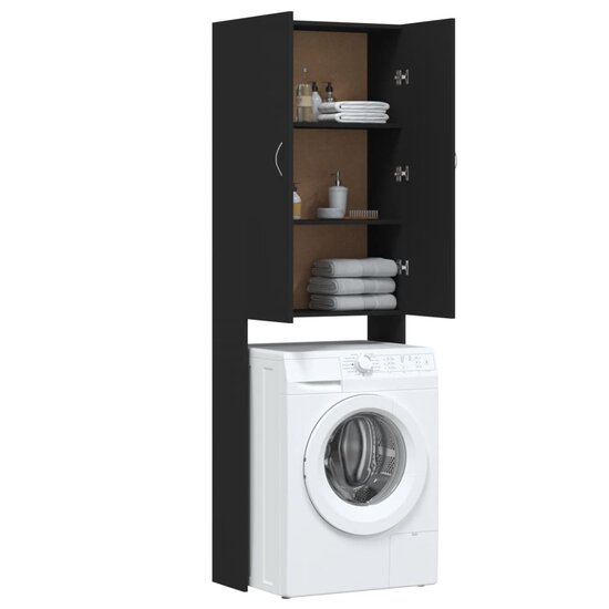 Wasmachinekast 64X25,5X190 Cm Zwart
