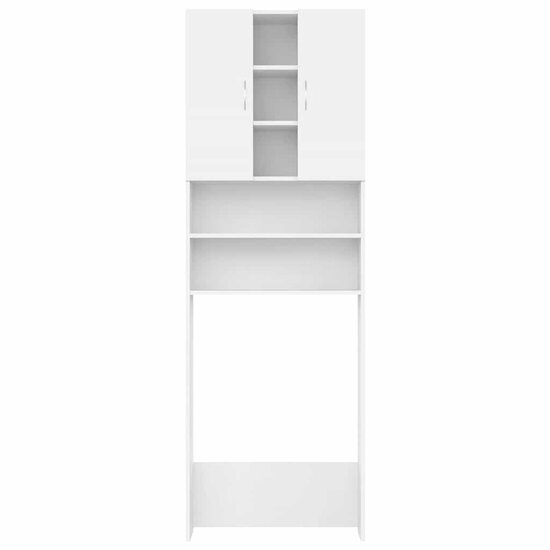 Wasmachinekast 64x25,5x190 cm wit