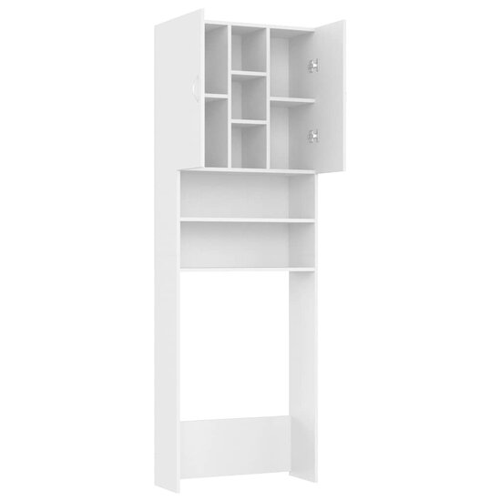 Wasmachinekast 64x25,5x190 cm wit