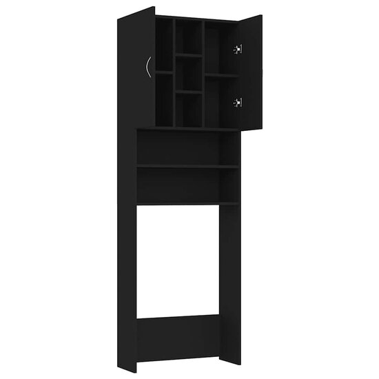 Wasmachinekast 64X25,5X190 Cm Zwart