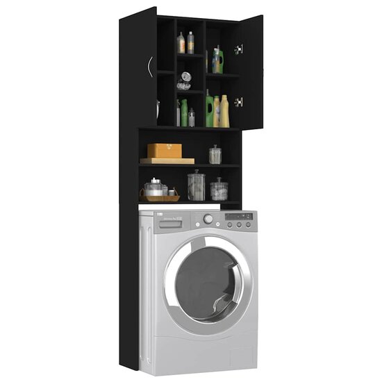 Wasmachinekast 64X25,5X190 Cm Zwart