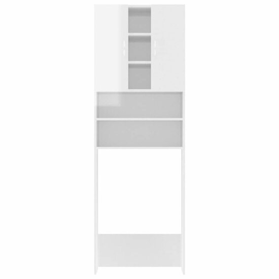 Wasmachinekast 64X25,5X190 Cm Hoogglans wit