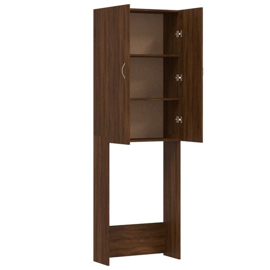 Wasmachinekast 64x25,5x190 cm bruin eikenkleur
